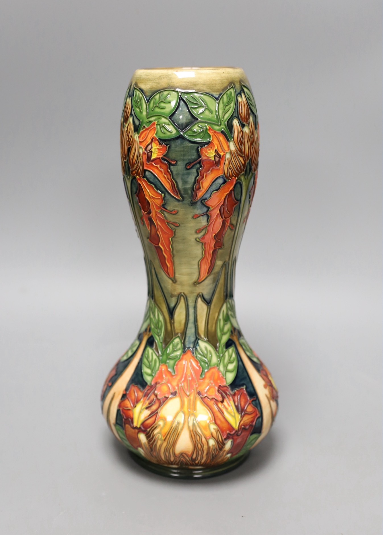 A Moorcroft floral vase (factory second), 28cm tall